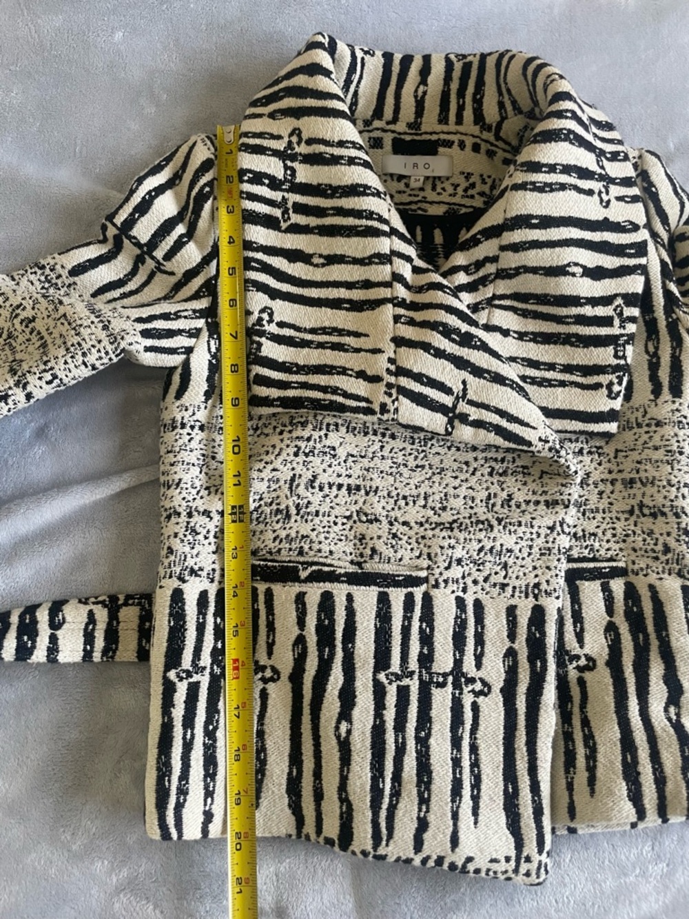 IRO Paris Aska Wrap Jacket Belted Textured Knit EU 34 - Picture 6 of 11